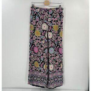 Cynthia Rowley Women M Floral Paisley Wide Leg Palazzo Pants Rayon Boho Chic